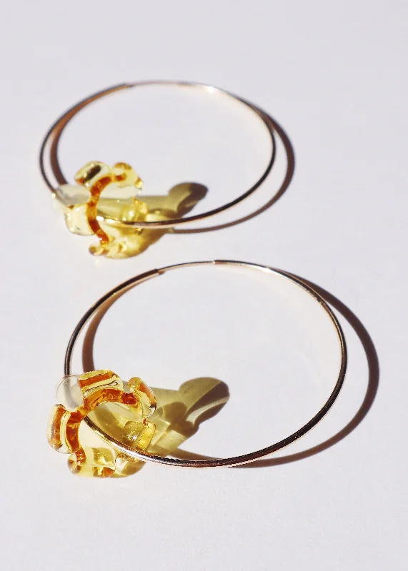 Unmissable Jewelry Clearance – Final Reductions Large Puakenikeni Flower Hoop Earrings