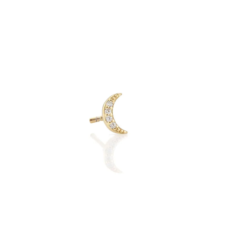 Get Your Favorite Jewelry At The Best Price Single Crescent Moon Crystal Stud Earring Get Your Favorite Jewelry At The Best Price Single Crescent Moon Crystal Stud Earring