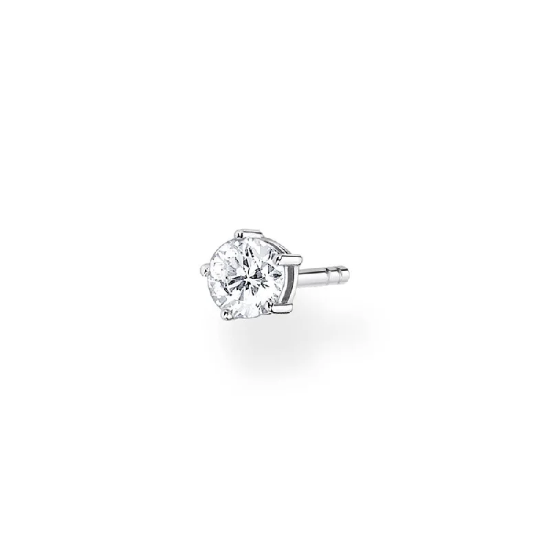 Exclusive Online Discounts On Stylish Jewelry Single Sterling Silver Thomas Sabo Charm Club Large Zirconia Stud * 1 Earring Only*