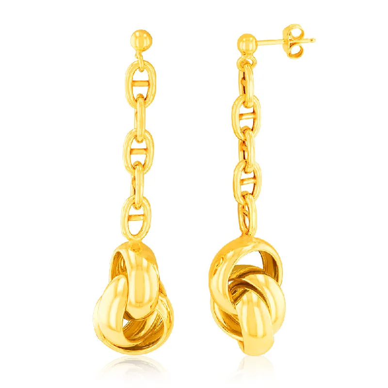 Affordable Glamour – Premium Jewelry At Special Prices Sterling Silver Gold Plated Circles On Anchor Chain Drop Earrings