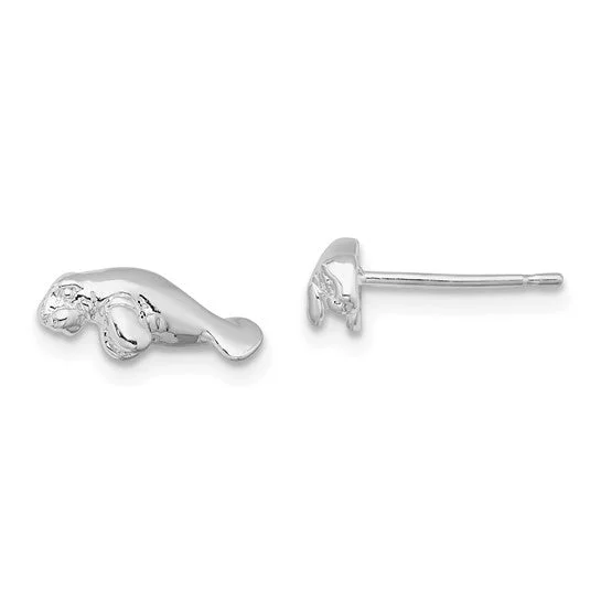 Elegant Jewelry, Exclusive Prices – Shop Now Sterling Silver Manatee Post Earrings