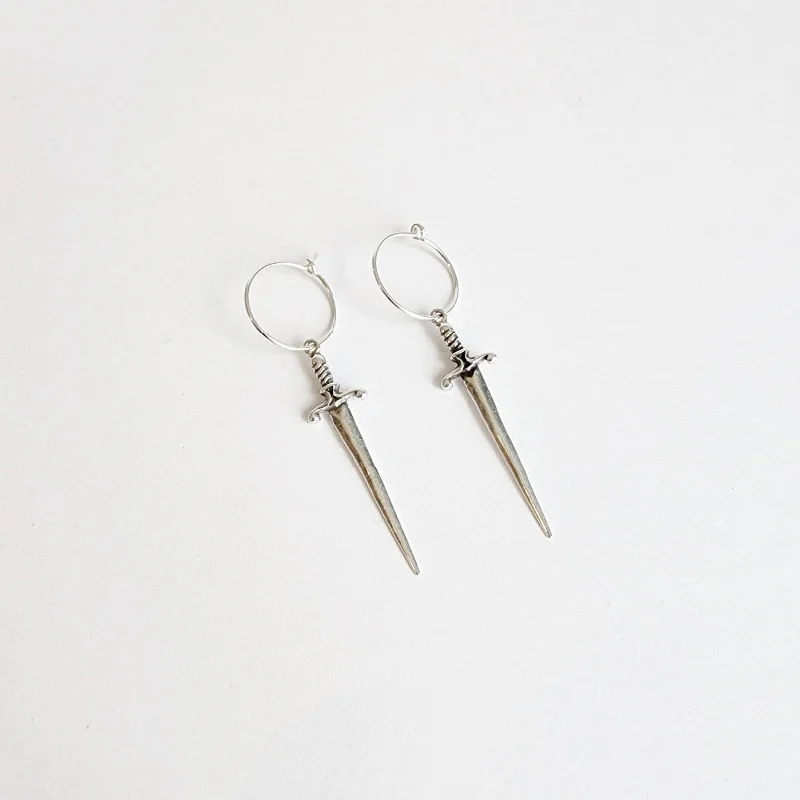Luxury Jewelry Sale – Elegant Styles At Unbeatable Prices Sword Dagger Hoop Earrings in Sterling Silver Luxury Jewelry Sale – Elegant Styles At Unbeatable Prices Sword Dagger Hoop Earrings in Sterling Silver