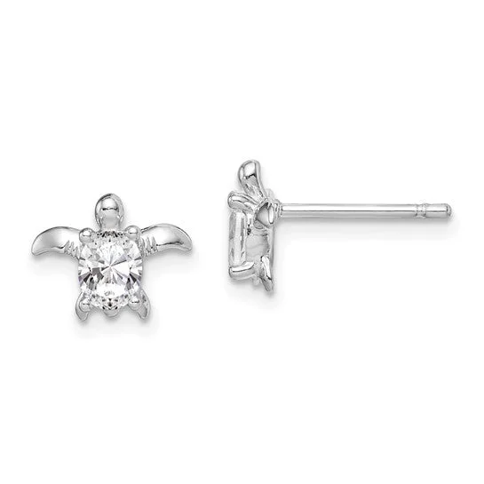 Handcrafted Jewelry Sale – Unique Designs At Low Prices Sterling Silver Turtle w/ CZ Post Earrings Handcrafted Jewelry Sale – Unique Designs At Low Prices Sterling Silver Turtle w/ CZ Post Earrings
