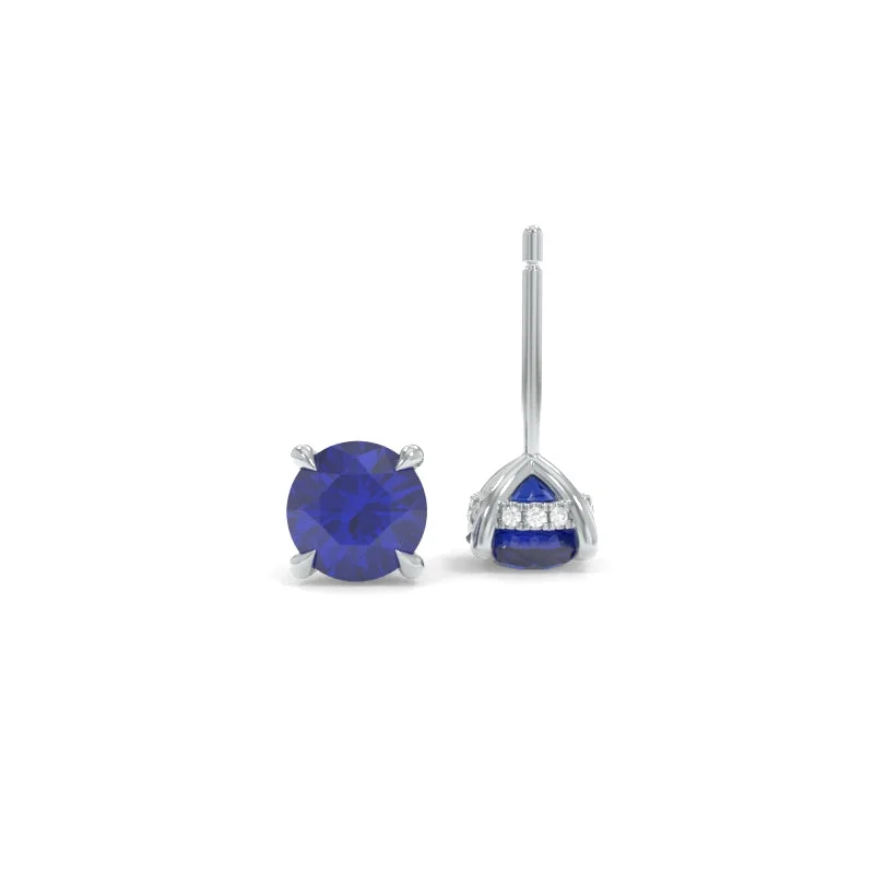 Buy More, Save More – Special Jewelry Discounts Taylor Studs - 6.5mm Round Lab Grown Blue Sapphires - 18K White Gold Buy More, Save More – Special Jewelry Discounts Taylor Studs - 6.5mm Round Lab Grown Blue Sapphires - 18K White Gold