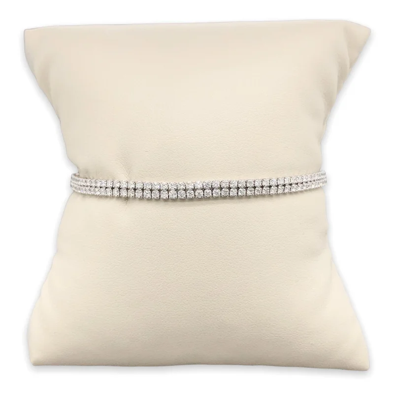 Elevate Your Outfit With Discounted Statement Jewelry 14K W Gold 2.50cttw Double Row Diamond Bracelet Elevate Your Outfit With Discounted Statement Jewelry 14K W Gold 2.50cttw Double Row Diamond Bracelet