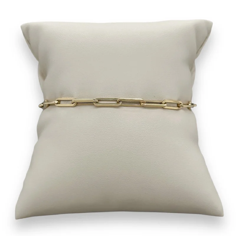 Luxury Jewelry Sale – Sparkle For Less 14K Y Gold 7" Paperclip Link Bracelet  2.9