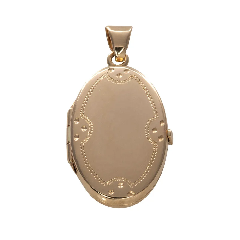 Seasonal Jewelry Clearance – Best Styles At The Lowest Prices 14K Gold Engraved Border Small Oval Locket Pendant Seasonal Jewelry Clearance – Best Styles At The Lowest Prices 14K Gold Engraved Border Small Oval Locket Pendant