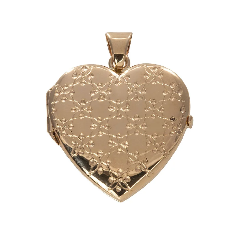 Timeless Elegance Now At Special Discounts 14K Gold Engraved Heart Locket Pendant