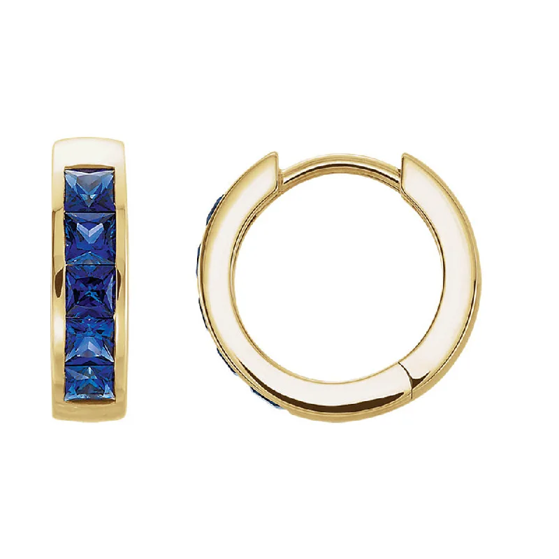 Elegant Designs, Unbeatable Discounts – Shop Jewelry Now 14k Yellow Gold Created Blue Sapphire Hinged Round Hoop Earrings, 14mm Elegant Designs, Unbeatable Discounts – Shop Jewelry Now 14k Yellow Gold Created Blue Sapphire Hinged Round Hoop Earrings, 14mm