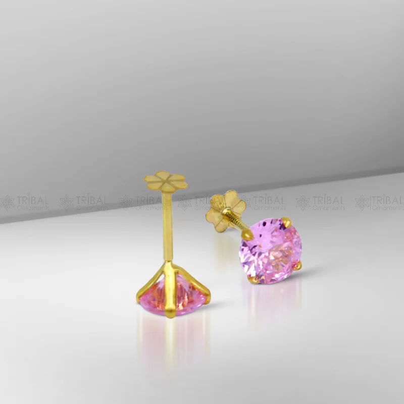 Grab Your Favorite Jewelry At The Lowest Prices 14Kt yellow gold baby pink diamond stud earring for unisex er199 Grab Your Favorite Jewelry At The Lowest Prices 14Kt yellow gold baby pink diamond stud earring for unisex er199