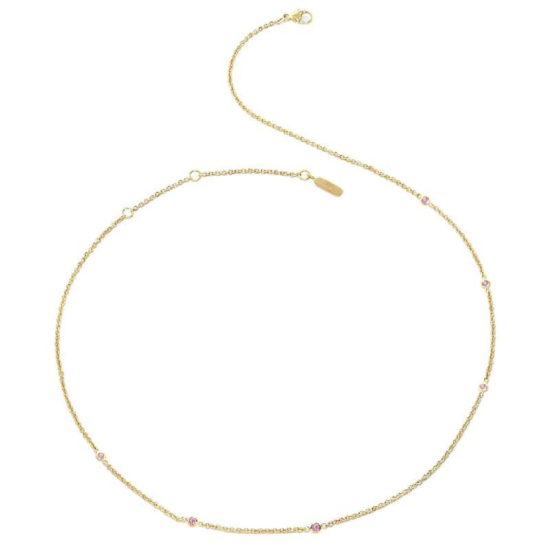 Dazzle With Discounts – Shop Jewelry On Sale Pink Sapphire Station Necklace