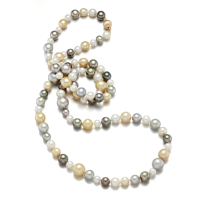 Bestselling Jewelry At Special Promotional Rates 7-12mm Multi-Color Tahitian & South Sea Pearl Long Necklace Bestselling Jewelry At Special Promotional Rates 7-12mm Multi-Color Tahitian & South Sea Pearl Long Necklace