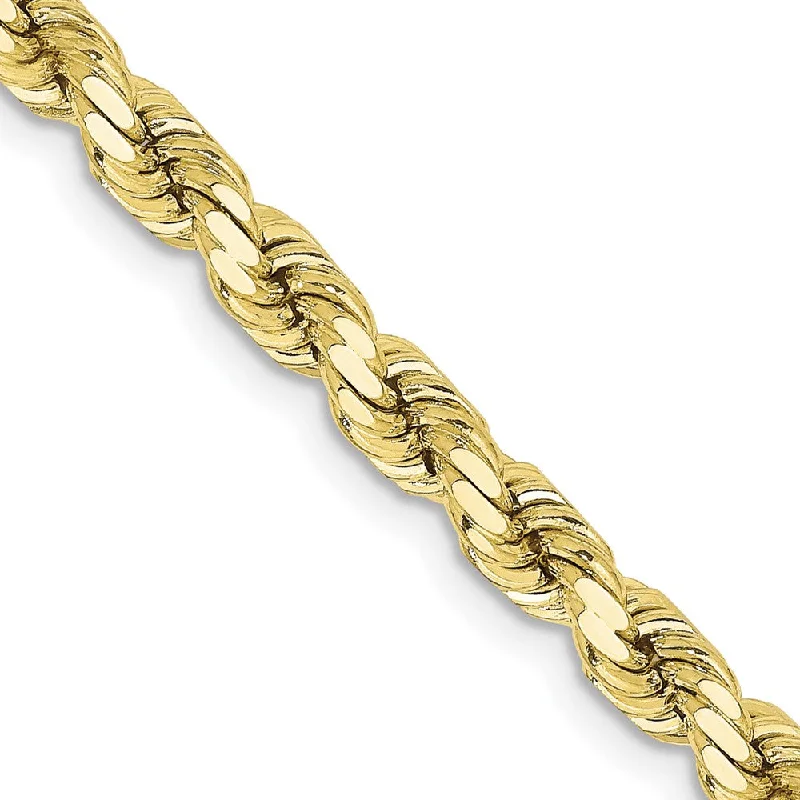 Luxury Jewelry At Budget-Friendly Prices – Grab Yours Now 4.25mm 10K Yellow Gold Diamond Cut Solid Rope Chain Bracelet