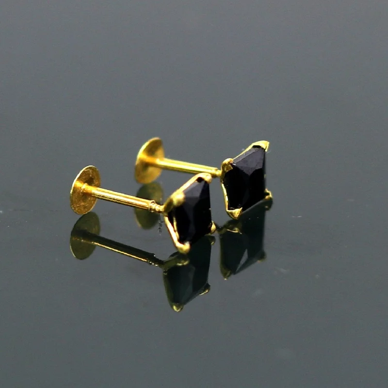 Shop Stylish Jewelry Now And Save Big 4mm 18kt yellow gold handmade single black stone stud earring, excellent light weight daily use customized gifting unisex jewelry er106 Shop Stylish Jewelry Now And Save Big 4mm 18kt yellow gold handmade single black stone stud earring, excellent light weight daily use customized gifting unisex jewelry er106
