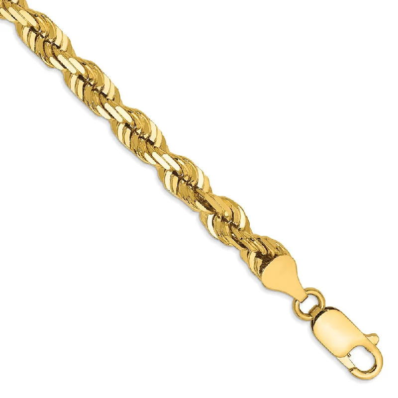 Unmissable Deals On Handmade Jewelry Collections 5.5mm, 14k Yellow Gold, Diamond Cut Solid Rope Chain Bracelet Unmissable Deals On Handmade Jewelry Collections 5.5mm, 14k Yellow Gold, Diamond Cut Solid Rope Chain Bracelet