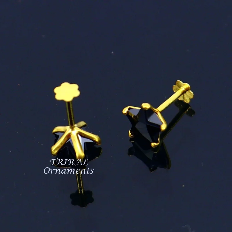 Flash Sale On Stunning Jewelry – Don't Miss Out 6mm 18kt yellow gold handmade single black stone back screw stud earring cartilage customized unisex jewelry er141 Flash Sale On Stunning Jewelry – Don't Miss Out 6mm 18kt yellow gold handmade single black stone back screw stud earring cartilage customized unisex jewelry er141