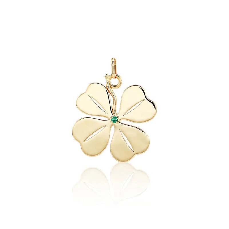 Everyday Jewelry Essentials Now On Sale Aurelia Demark 18K Gold Emerald Four Leaf Clover Pendant Everyday Jewelry Essentials Now On Sale Aurelia Demark 18K Gold Emerald Four Leaf Clover Pendant