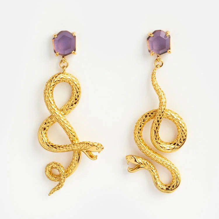 Handcrafted Jewelry Sale – Unique Designs At Low Prices Awaken Amethyst Snake Earrings Handcrafted Jewelry Sale – Unique Designs At Low Prices Awaken Amethyst Snake Earrings