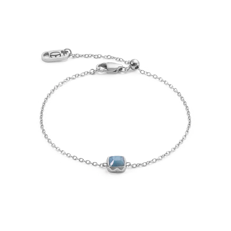 Modern Statement Jewelry For Bold Styling Birthstone March Bracelet Blue Aventurine Silver Modern Statement Jewelry For Bold Styling Birthstone March Bracelet Blue Aventurine Silver