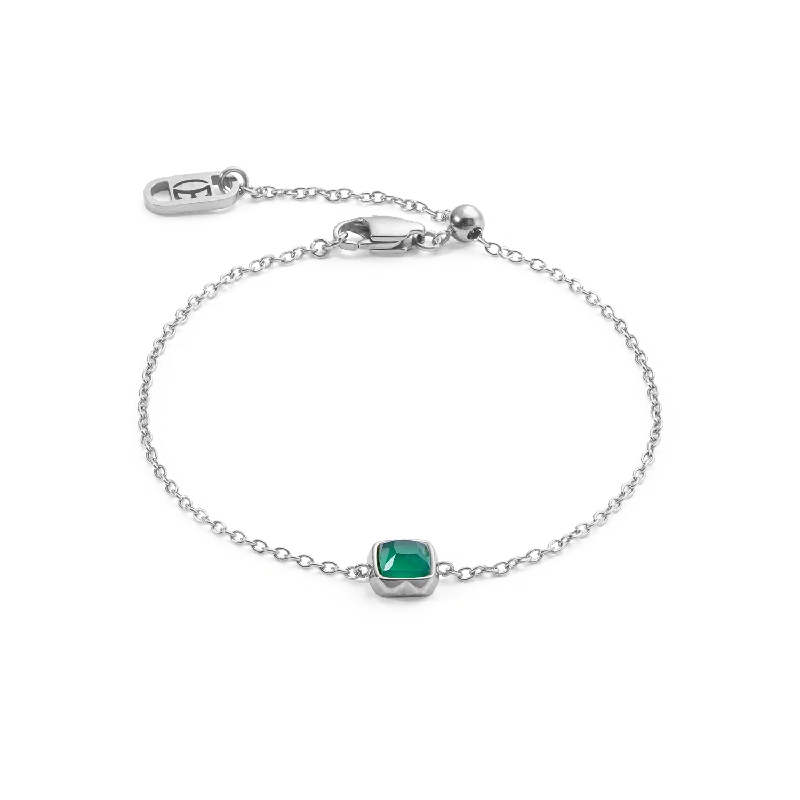Dainty Floral Jewelry For Feminine Elegance Birthstone May Bracelet Green Agate Silver Dainty Floral Jewelry For Feminine Elegance Birthstone May Bracelet Green Agate Silver