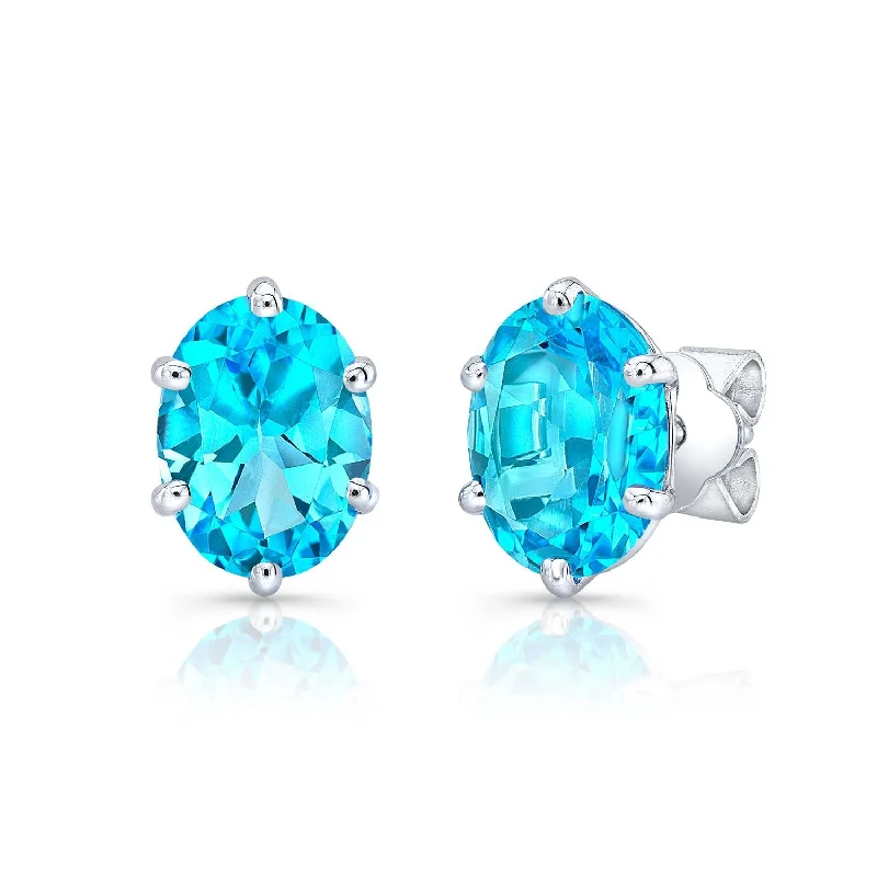 Gorgeous Jewelry, Limited-Time Savings Blue Topaz Oval Stud Earrings In 14k White Gold (8x6mm) Gorgeous Jewelry, Limited-Time Savings Blue Topaz Oval Stud Earrings In 14k White Gold (8x6mm)
