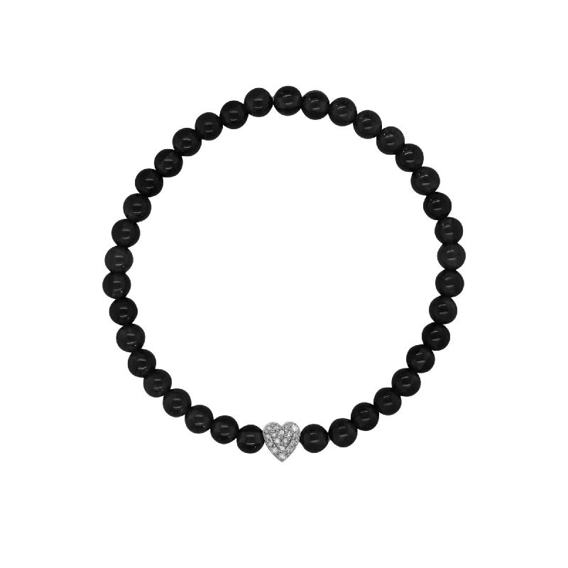 Fine Jewelry, Limited-Time Offers Available Black Heart Black Silver Bracelet w. Onyx & Diamond Fine Jewelry, Limited-Time Offers Available Black Heart Black Silver Bracelet w. Onyx & Diamond