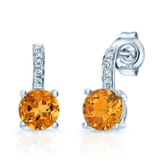 Jewelry Clearance Sale – Final Reductions Citrine And Diamond Drop Earrings In 14k White Gold Jewelry Clearance Sale – Final Reductions Citrine And Diamond Drop Earrings In 14k White Gold