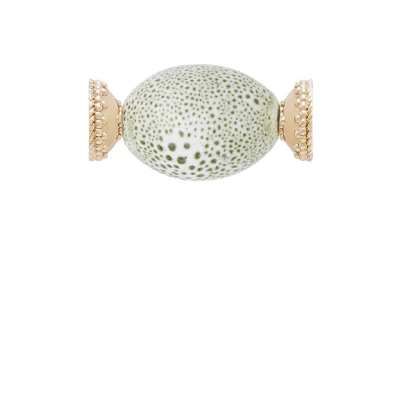 Fashion-Forward Geometric Jewelry For Contemporary Style Clara Williams Ceramic Speckled Green Centerpiece