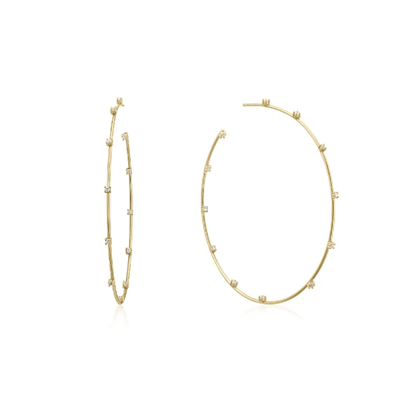 Upgrade Your Jewelry Collection For Less Cz Studded Thin Oversized Hoops