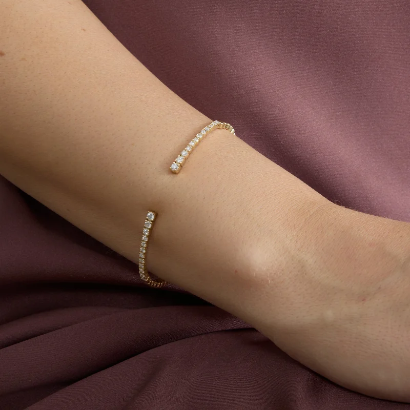 Elegant Jewelry Pieces At Unbelievable Prices Diamond Open Cuff Bracelet, Alina