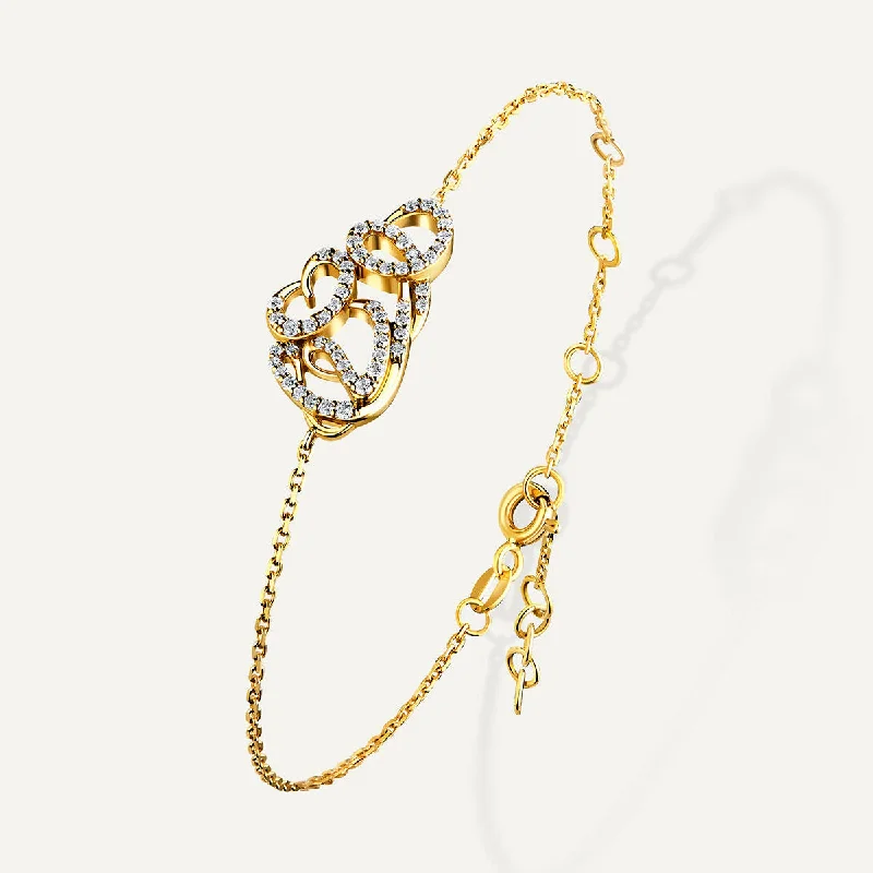 High-Quality Jewelry At A Fraction Of The Cost Allusia Love Detailed 18K Gold Bracelet w. Diamonds High-Quality Jewelry At A Fraction Of The Cost Allusia Love Detailed 18K Gold Bracelet w. Diamonds