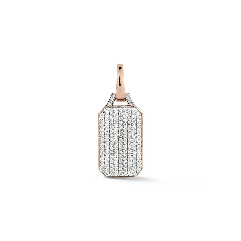 Luxury Jewelry At Unbeatable Discounts DORA 18K GOLD ALL DIAMOND RECTANGULAR TABLET CHARM