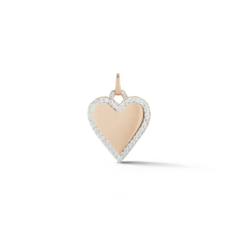 Limited-Stock Jewelry Sale – Once It's Gone, It's Gone DORA 18K GOLD AND ALL DIAMOND EDGE HEART CHARM