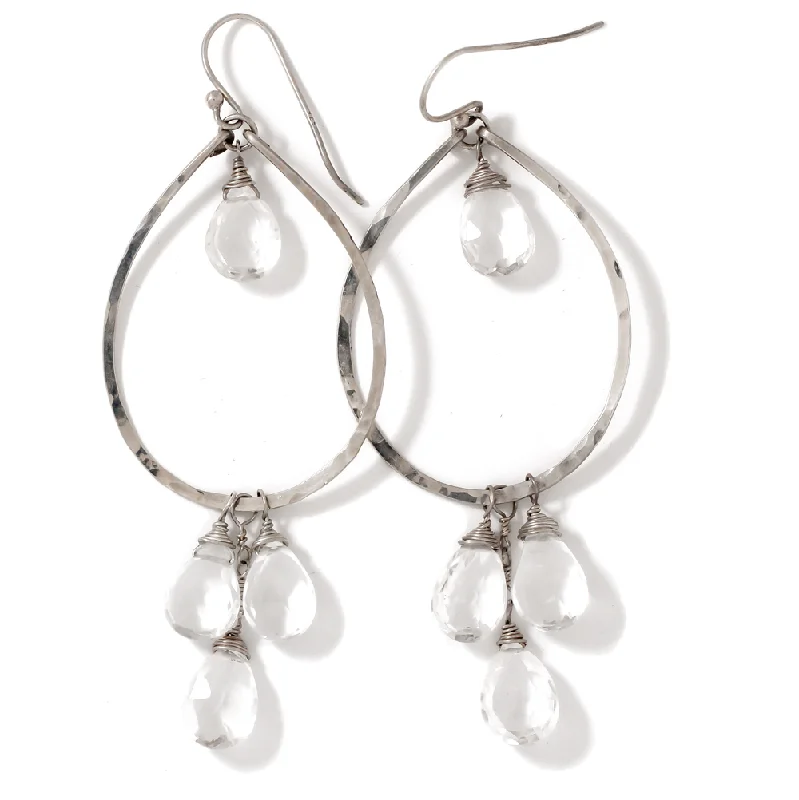 Chic, Trendy, And Affordable Jewelry Sale Dreamcatcher Teardrop Gemstone Hoops - Crystal Quartz Chic, Trendy, And Affordable Jewelry Sale Dreamcatcher Teardrop Gemstone Hoops - Crystal Quartz
