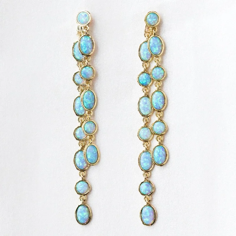 Affordable Luxury Jewelry For Every Occasion Ellie Earrings in Gold with Opal