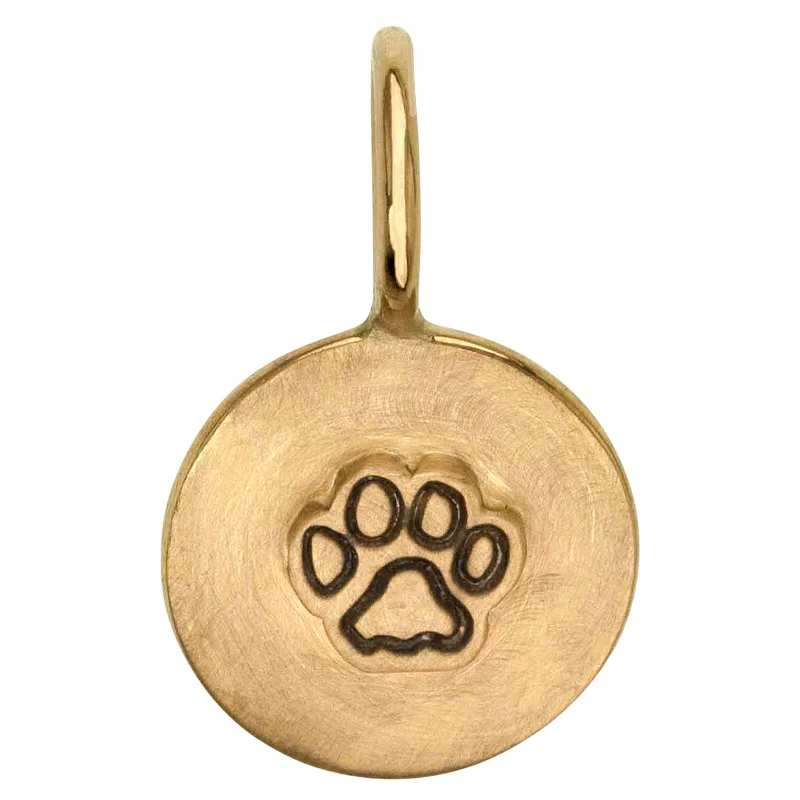 Elevate Your Outfit With Discounted Statement Jewelry Gold Paw Print Round Charm