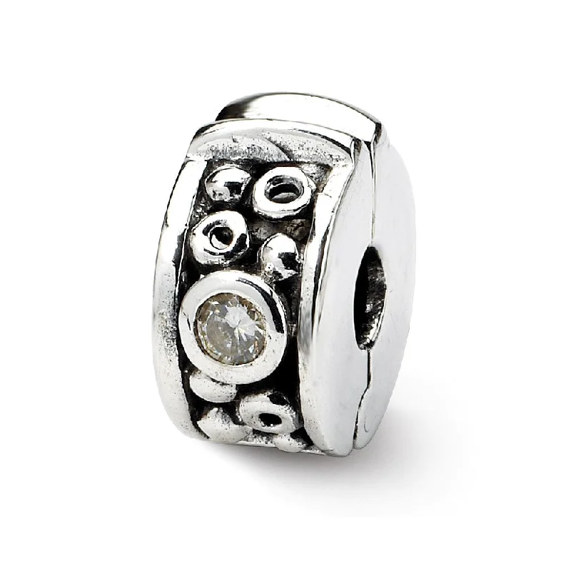 Limited-Stock Jewelry Sale – Shop Before It's Gone Sterling Silver Hinged CZ and Dots Clip Bead Charm Limited-Stock Jewelry Sale – Shop Before It's Gone Sterling Silver Hinged CZ and Dots Clip Bead Charm
