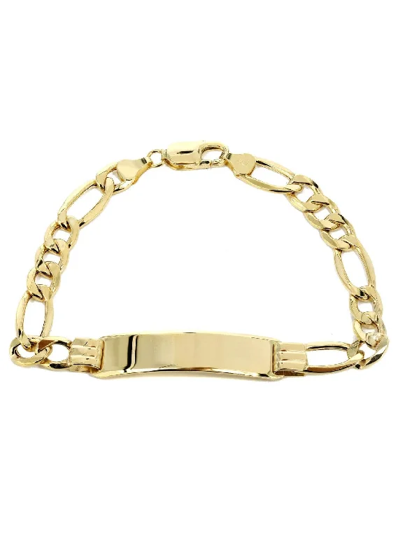Unmissable Discounts On Timeless Jewelry Pieces Semi Solid  ID Figaro Bracelet 10K/14K Yellow Gold