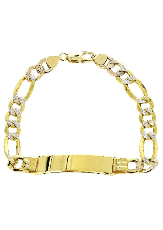 Premium Jewelry At Special Low Prices For A Limited Time Semi Solid Id Pave Figaro Bracelet 10K Yellow Gold Premium Jewelry At Special Low Prices For A Limited Time Semi Solid Id Pave Figaro Bracelet 10K Yellow Gold