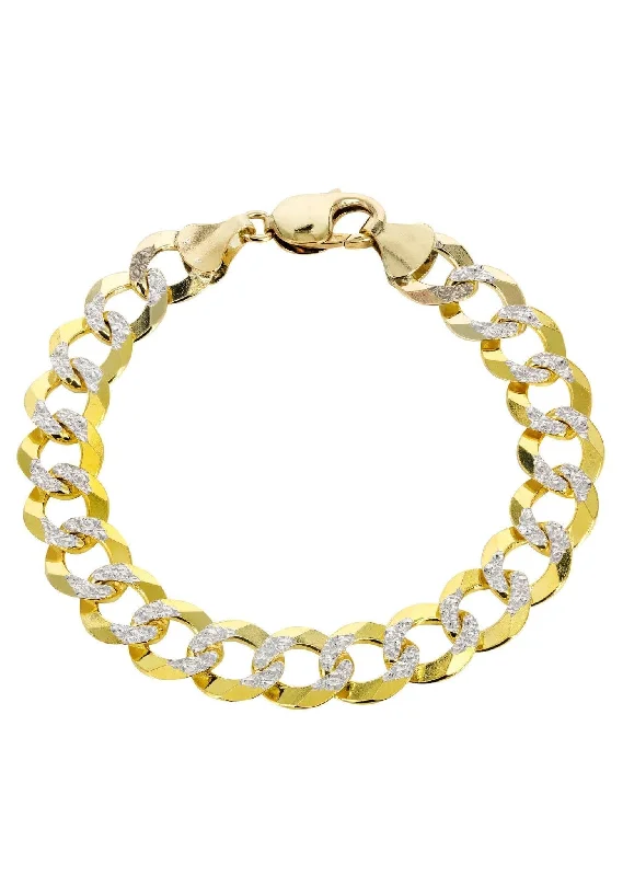 Trending Jewelry Styles Now At Limited-Time Discounts Semi Solid Mens Diamond Cut Cuban Bracelet 10K/14K Yellow Gold Trending Jewelry Styles Now At Limited-Time Discounts Semi Solid Mens Diamond Cut Cuban Bracelet 10K/14K Yellow Gold