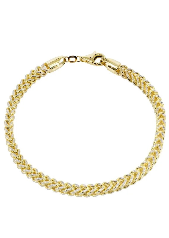 Limited-Time Offer On Elegant Jewelry Pieces Semi Solid Mens Diamond Cut Franco Bracelet 10K/14K Yellow Gold Limited-Time Offer On Elegant Jewelry Pieces Semi Solid Mens Diamond Cut Franco Bracelet 10K/14K Yellow Gold