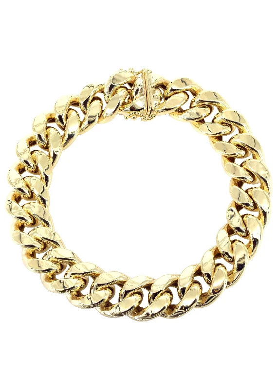 Shop Dazzling Jewelry With Special Promotional Discounts Semi Solid Mens Miami Cuban Link Bracelet 10K/14K Yellow Gold Shop Dazzling Jewelry With Special Promotional Discounts Semi Solid Mens Miami Cuban Link Bracelet 10K/14K Yellow Gold