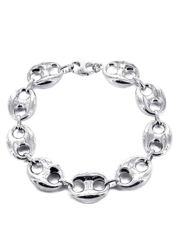 Special Jewelry Deals – Upgrade Your Collection Semi Solid Mens Puff Bracelet 10K/14K White Gold Special Jewelry Deals – Upgrade Your Collection Semi Solid Mens Puff Bracelet 10K/14K White Gold