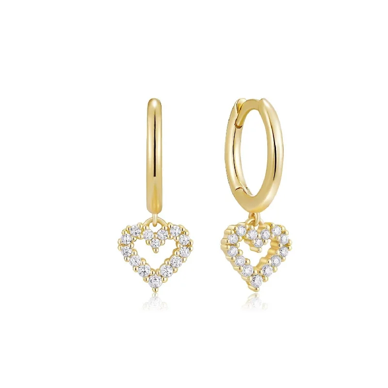 Exclusive Jewelry Sale – Grab Timeless Pieces Now Huggie Hoop With Micro Cz Heart Drop