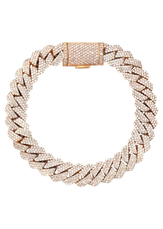 Seasonal Jewelry Deals – Elevate Your Style Iced Out Diamond Prong Cuban Link Rose Gold Bracelet 10K/14K Seasonal Jewelry Deals – Elevate Your Style Iced Out Diamond Prong Cuban Link Rose Gold Bracelet 10K/14K