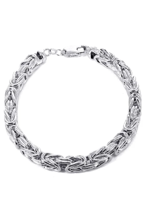 Grab Your Favorite Jewelry At The Lowest Prices Italian Mens Semi Solid Byzantine Bracelet 10K/14K White Gold Grab Your Favorite Jewelry At The Lowest Prices Italian Mens Semi Solid Byzantine Bracelet 10K/14K White Gold