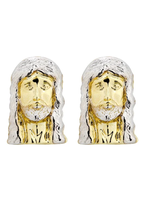 Grab Your Dream Jewelry At The Lowest Prices 10K Jesus Head Gold Earrings For Men | Appx 1/2 Inches Wide Grab Your Dream Jewelry At The Lowest Prices 10K Jesus Head Gold Earrings For Men | Appx 1/2 Inches Wide