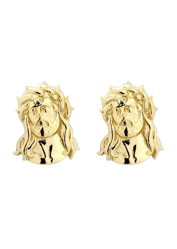 Best-Selling Jewelry Now Available At Special Deals 10K Jesus Head Gold Earrings For Men | Appx 1/4 Inches Wide Best-Selling Jewelry Now Available At Special Deals 10K Jesus Head Gold Earrings For Men | Appx 1/4 Inches Wide