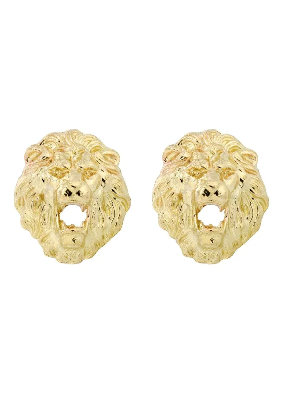 Seasonal Jewelry Sale – Upgrade Your Style Today 10K Lion Head Gold Earrings For Men | Appx 1/2 Inches Wide Seasonal Jewelry Sale – Upgrade Your Style Today 10K Lion Head Gold Earrings For Men | Appx 1/2 Inches Wide