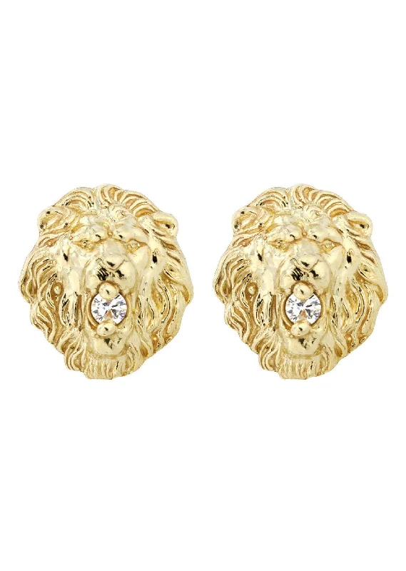Trending Jewelry Now Available At Exclusive Prices 10K Lion Head Gold Earrings For Men | Appx 3/8 Inches Wide Trending Jewelry Now Available At Exclusive Prices 10K Lion Head Gold Earrings For Men | Appx 3/8 Inches Wide